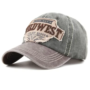 Wildwest Cowboy Baseball Cap Vintage Washed Snapback Hat