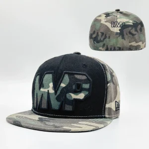 3D Embroidery Camo Flat Brim Baseball Cap