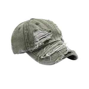 Ripped Washed Cowboy Baseball Cap Vintage Dad Hat