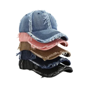 Vintage Distressed Denim Cowboy Hat Casual Outdoor Baseball Cap